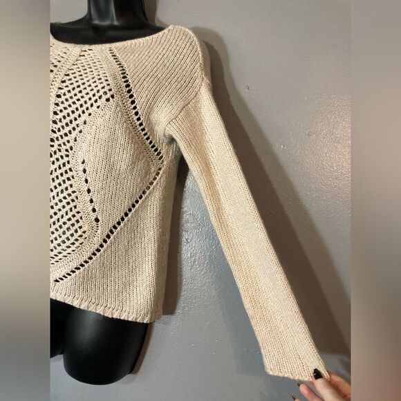 Delia*s vintage 90s cream crochet sweater - Picture 4 of 6